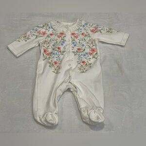 Little Me ramble rose cotton footie